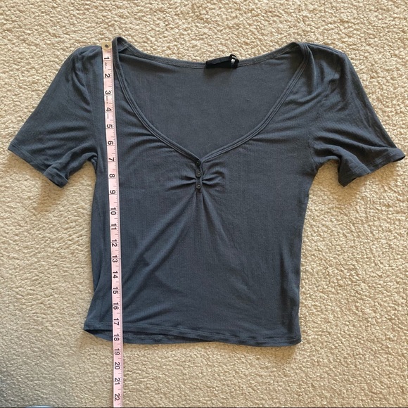 Out from Under Short Sleeve Henley Crop Top - Picture 8 of 8